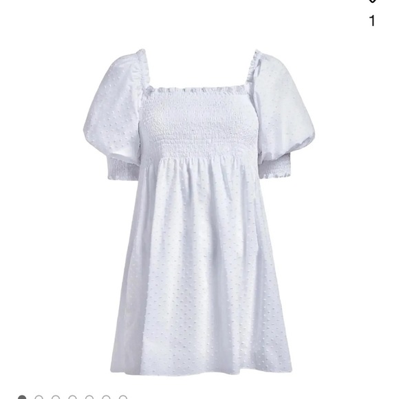 Hill House The Athena Nap Dress in Sheer White Swiss Dot large - Picture 4 of 8